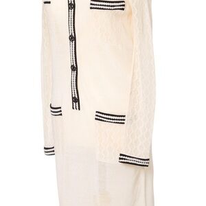 CHANEL Cream and Black Midi Dress